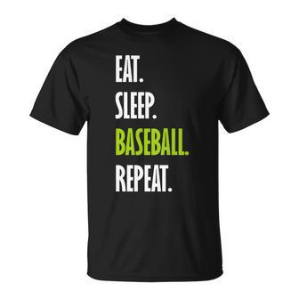 Eat Sleep Baseball Repeat V2 Unisex T-Shirt - Monsterry AU