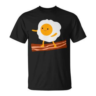 Egg Surfing On Bacon Unisex T-Shirt - Monsterry
