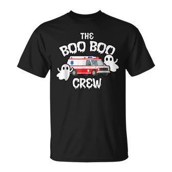 Emt Paramedic Ems Boo Boo Crew Ambulance Ghost Halloween V2 T-shirt - Thegiftio UK