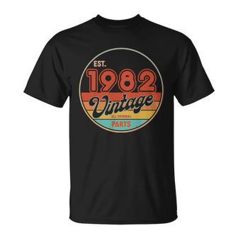 Est 1982 Vintage All Original Parts 40Th Birthday Emblem Unisex T-Shirt - Monsterry