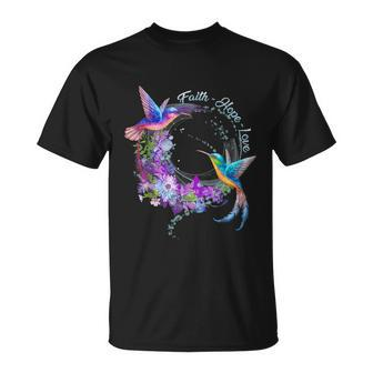 Faith Hope Love Hummingbird V2 Unisex T-Shirt - Monsterry