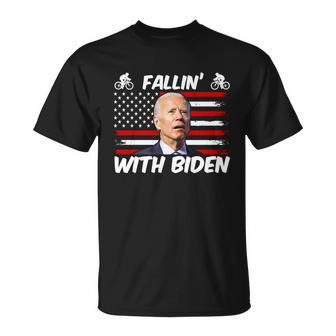 Fallin With Biden Funny Bike Meme Unisex T-Shirt - Monsterry