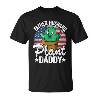 Father Husband Plant Daddy American Flag Gardener Plant Dad V2 T-shirt - Thegiftio UK