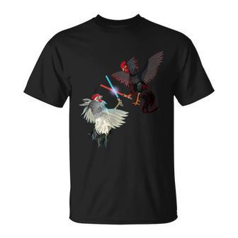 Fighting Rosters Lightsaber Cockfight Unisex T-Shirt - Monsterry UK