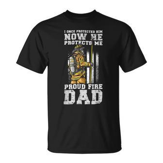 Firefighter Proud Fire Dad Firefighter Dad Of A Fireman Father Unisex T-Shirt | Seseable UK