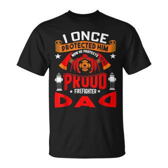 Firefighter Proud Firefighter Dad Unisex T-Shirt - Seseable