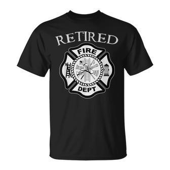 Firefighter Retired Fire Dept Tshirt Firefighter Ladder Engine Unisex T-Shirt - Seseable