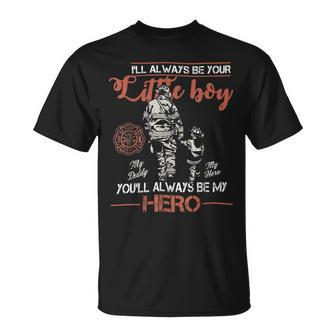 Firefighter Vintage Firefighter Dad & Son Daddy Fathers Day Unisex T-Shirt - Seseable