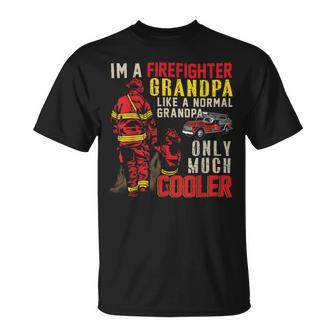Firefighter Vintage Im A Firefighter Grandpa Definition Much Cooler Unisex T-Shirt - Seseable