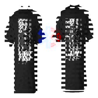 Firefighter Ward Personalized Firefighter Ems Emt American Flag V2 Unisex T-Shirt - Seseable