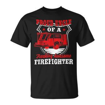 Firefighter Wildland Fireman Volunteer Firefighter Uncle Fire Truck V2 Unisex T-Shirt - Seseable