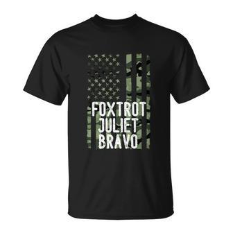Fjb Anti Biden Foxtrot Juliet Bravo American Flag Tshirt Unisex T-Shirt - Monsterry DE