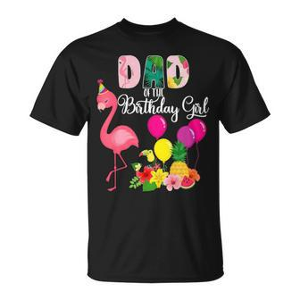 Flamingo Birthday Dad Of The Birthday Girl Flamingo Birthday T-shirt - Thegiftio UK