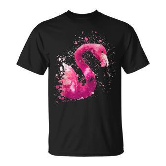 Flamingo Watercolor Art 1 T-shirt - Thegiftio UK