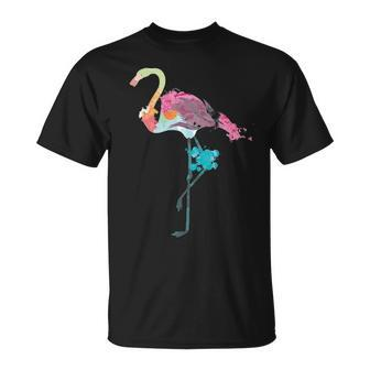 Flamingo Watercolor Art 4 T-shirt - Thegiftio UK