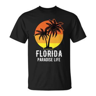 Florida Paradise Life Typography Unisex T-Shirt - Monsterry