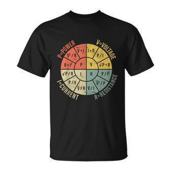 Formula Wheel Electrical Engineering Electricity Ohms Law Unisex T-Shirt - Monsterry UK