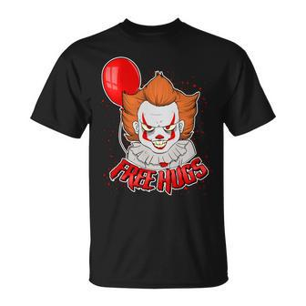 Free Hugs Scary Clown Funny Unisex T-Shirt - Monsterry DE