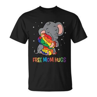 Free Mom Hugs Lgbt Mother Elephant Rainbow T-shirt - Thegiftio UK