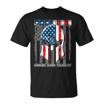 Freedom Come And Take It Gladiator Us Flag Unisex T-Shirt - Monsterry