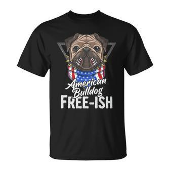 Freeish American Bulldog Cute Funny 4Th Of July Independence Day Plus Size Unisex T-Shirt - Monsterry UK