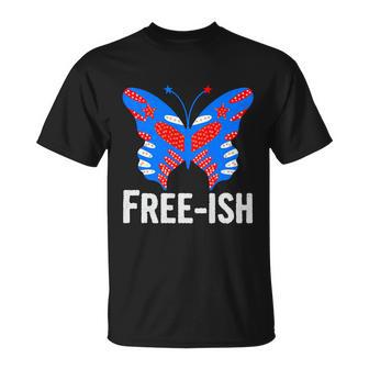 Freeish Butterfly Cute Funny 4Th Of July Independence Day Plus Size Graphic Unisex T-Shirt - Monsterry UK