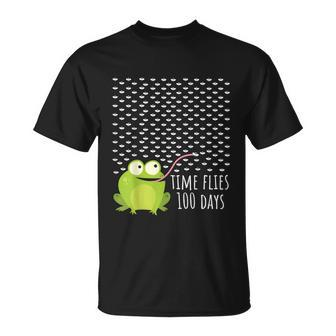 Frog Fly 100 Days Of School Teacher Boy Girl T-shirt - Thegiftio UK