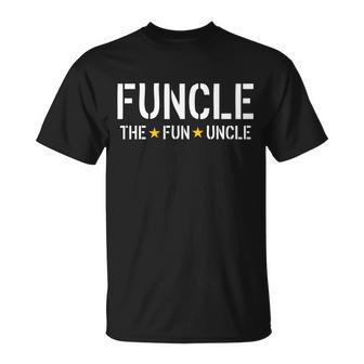Funcle The Fun Uncle Army Stars Tshirt Unisex T-Shirt - Monsterry