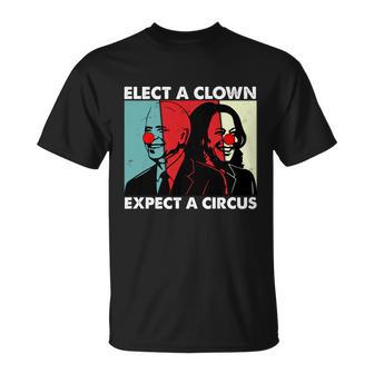 Funny Anti Biden Elect A Clown Expect A Circus Anti Joe Biden Design Unisex T-Shirt - Monsterry DE