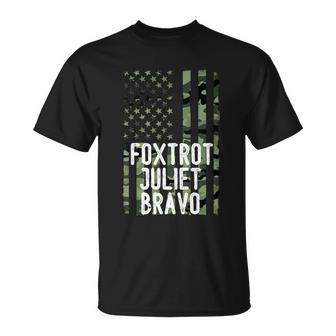 Funny Anti Biden Fjb Anti Biden Foxtrot Juliet Bravo American Flag Unisex T-Shirt - Monsterry DE