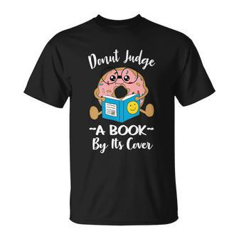 Funny Bookworm Teacher Librarian Reading Donut Pun Literacy Cool Gift Unisex T-Shirt - Monsterry CA