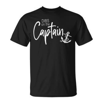 Funny Captain Wife Dibs On The Captain V2 Unisex T-Shirt - Seseable