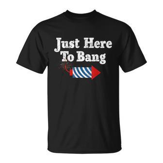 Funny Fourth Of July 4Th Of July Im Just Here To Bang Unisex T-Shirt - Monsterry UK