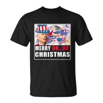 Funny Joe Biden Happy Christmas In July Usa Flag Unisex T-Shirt - Monsterry DE