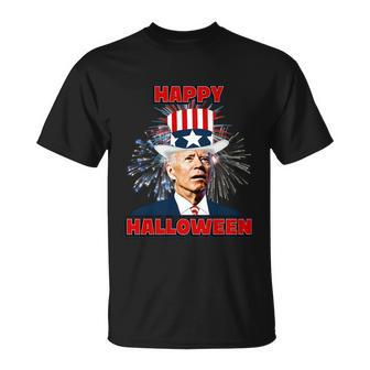 Funny Joe Biden Happy Halloween For 4Th Of July Unisex T-Shirt - Monsterry