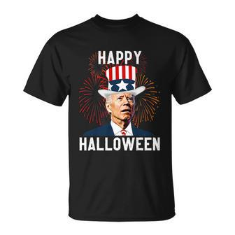 Funny Joe Biden Happy Halloween For Fourth Of July V2 Unisex T-Shirt - Monsterry UK