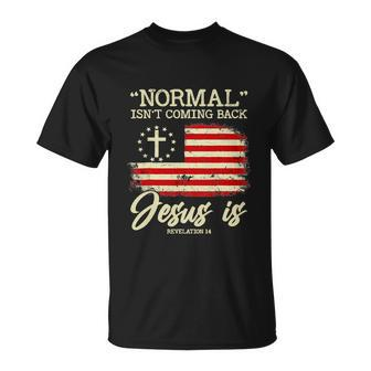 Funny Normal Isnt Coming Back But Jesus Is Revelation Unisex T-Shirt - Monsterry UK
