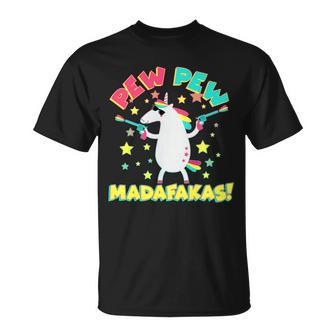 Funny Pew Pew Madafakas Unicorn Unisex T-Shirt - Monsterry CA