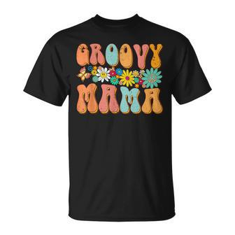 Funny Retro Groovy Birthday Family Matching Cute Groovy Mama Unisex T-Shirt | Seseable UK