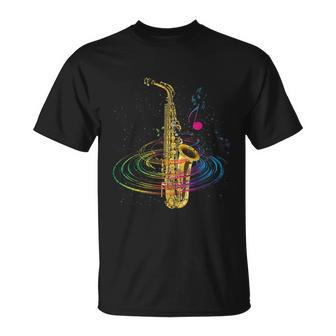 Funny Sax Player Gift Funny Idea Saxophonist Music Notes Saxophone Gift Tshirt Unisex T-Shirt - Monsterry CA