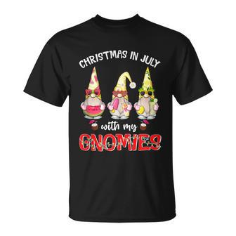 Funny Summer Vacation Gnomies Gnomes For Christmas In July Unisex T-Shirt - Monsterry DE