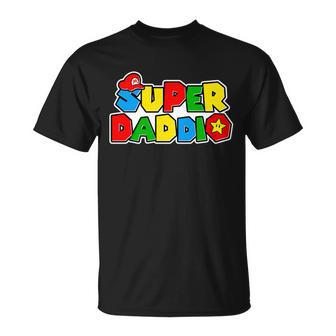 Funny Super Daddio Fathers Day Gamer Tshirt Unisex T-Shirt - Monsterry AU
