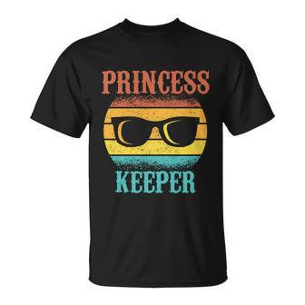 Funny Tee For Fathers Day Princess Keeper Of Daughters Gift Unisex T-Shirt - Monsterry