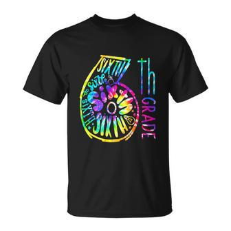 Funny Tie Dye Six 6Th Grade Typography Back To School Unisex T-Shirt - Monsterry UK