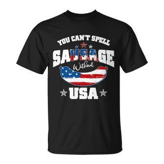 Funny You Cant Spell Sausage Without Usa Tshirt Unisex T-Shirt - Monsterry