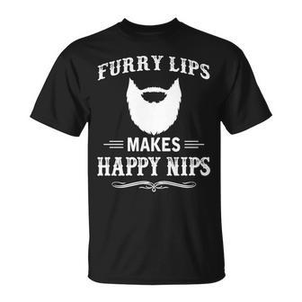 Furry Lips Make Happy Nips Unisex T-Shirt - Seseable