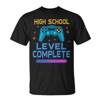 Gamer Graduate High School Complete Level T-shirt - Thegiftio UK