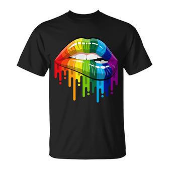 Gay Pride Lips Tshirt V2 Unisex T-Shirt - Monsterry CA