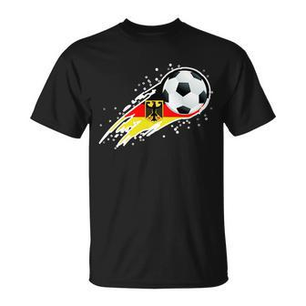 Germany Soccer Insignia Brush Strokes Unisex T-Shirt - Monsterry DE