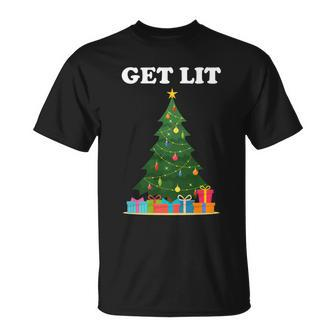 Get Lit Funny Christmas Unisex T-Shirt - Monsterry AU